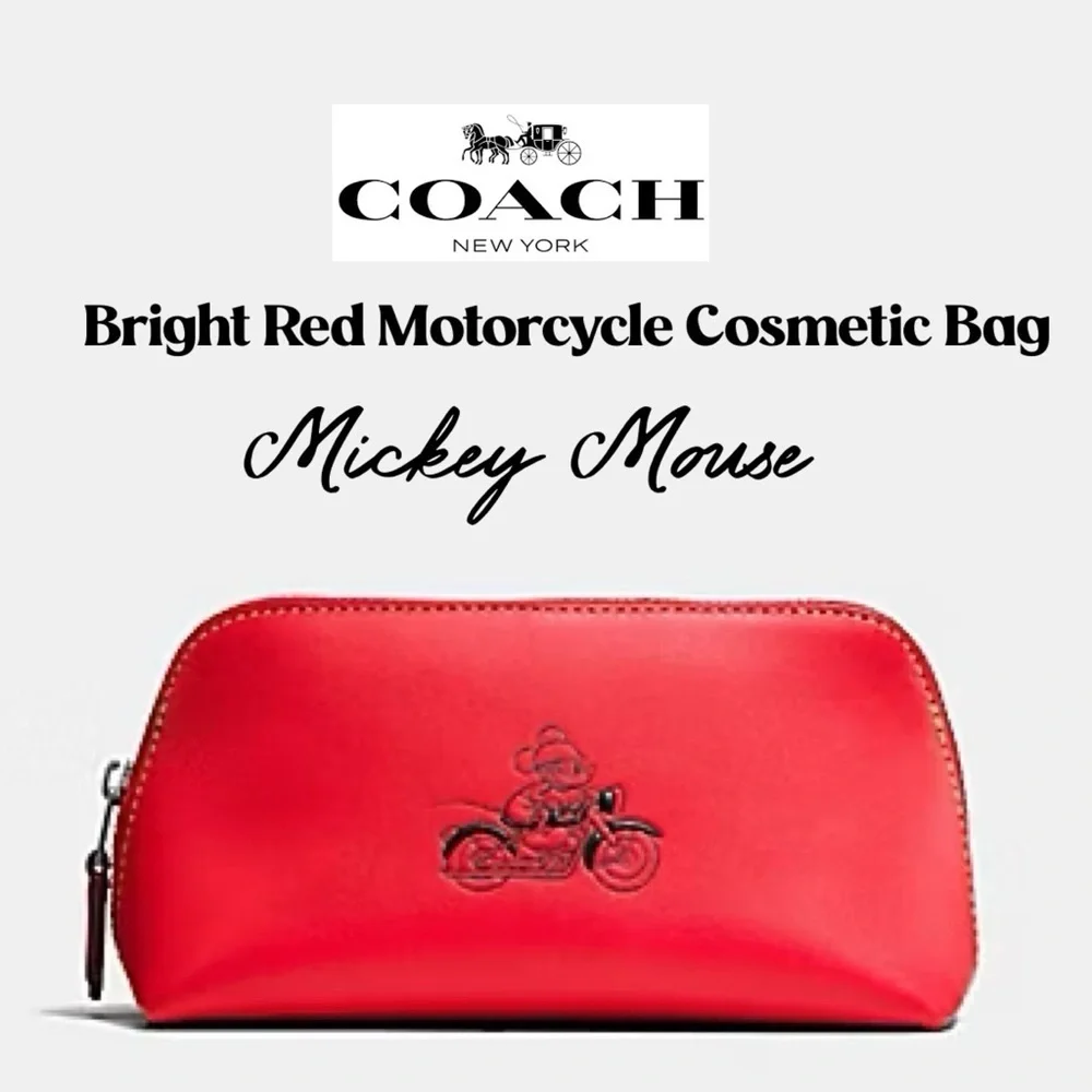 Coach Red Motorcycle Cosmetic Bag